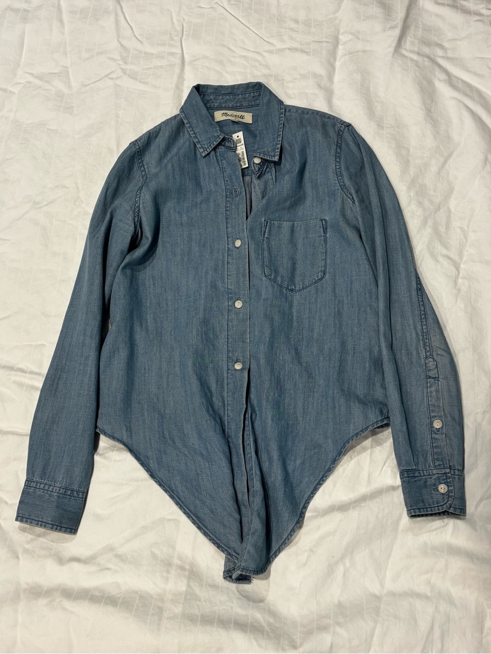 NWT Madewell Blue Denim Button-Front Shirt